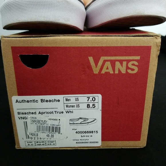 Van's Authentic Apricot True White Shoes 40621-1sh - Picture 7 of 7